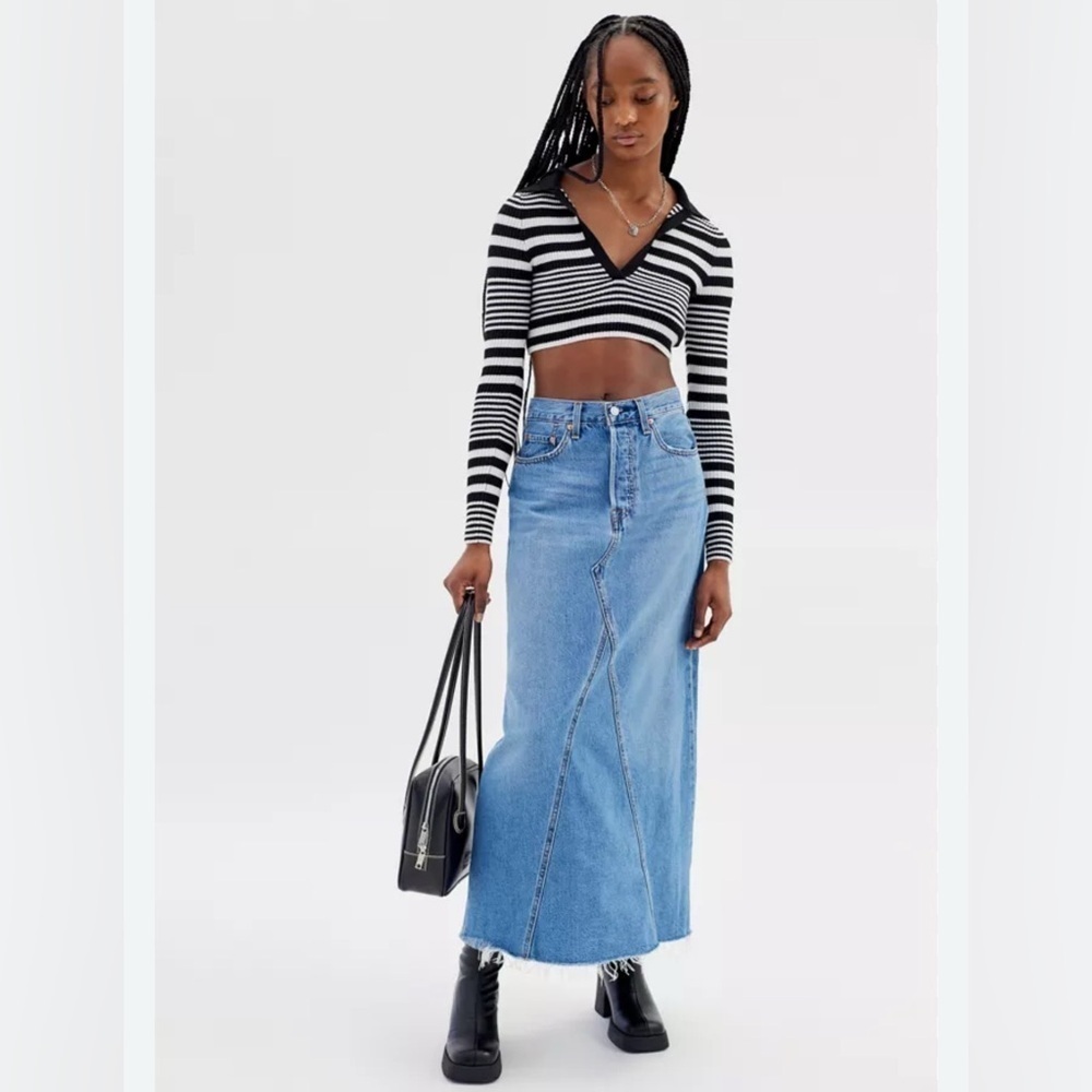 Levi’s Iconic Long Denim Midi Skirt Size 25